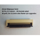 30 Pin 0.5 Adımlı Flex Soketi Flex Ffc Konnektörü 30-0.5-Alt thumbnail 1