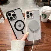 İphone 11 Pro Max Magsafe Uyumlu Magsafe Uyumlu Mat Çerçeveli Telefon Kılıfı - 7