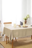 Linen Keten Kumaş Basic Tek Masa Örtüsü Düz Model 140x220 cm - 6