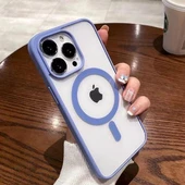 İphone 13 Pro Max Magsafe Uyumlu Magsafe Uyumlu Mat Çerçeveli Telefon Kılıfı thumbnail 5