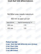 Mesan Gizli Raf Taşıyıcı 12x145mm Ahşap (0029) thumbnail 4