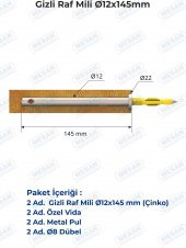 Mesan Gizli Raf Taşıyıcı 12x145mm Ahşap (0029) thumbnail 5