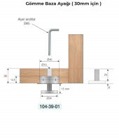 Mesan Maxbz01 Gömme  Baza Ayağı Siyah 30mm - 5