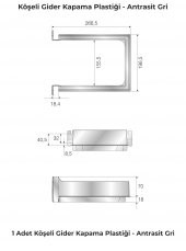 Mesan Köşeli Gider Kapama H:70mm Antrasit thumbnail 4