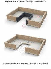 Mesan Köşeli Gider Kapama H:70mm Antrasit thumbnail 5