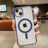 İphone 13 Magsafe Uyumlu Magsafe Uyumlu Mat Çerçeveli Telefon Kılıfı - 3