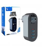 Fulltech Termal Akım Korumalı, Isıya Karşı Dayanıklı Tekli Priz 3xUSB FTR-07 - 1