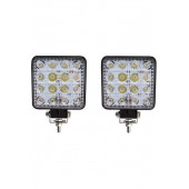 Off Road Sis Farı, 16 LED Kare Çalışma Lambası 2 Adet 12-24V, 48W D06 - 1