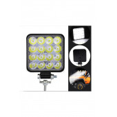 16 LED Kare Lamba Off Road Traktör Tekne (110 x 110 Mm) D07 - 3