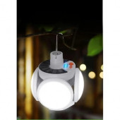 Solar Güneş Enerji ve USB Sarjlı 5 Kanatlı Bahçe Aydınlatma LED Askılı Pratik Kamp Lamba D10 - 1