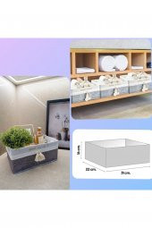 Dikdörtgen Keçe Dekoratif Saklama Sepeti MEGA 31x22x16 - 1