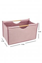TAHTA SAPLI KUTU MİNİ 30x17x15 cm PEMBE - 2