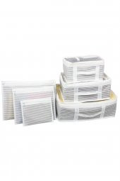 6 Parçalı Doğum Hastane Çıkış Çantası Düzenleyici GRİ ÇİZGİLİ thumbnail 1