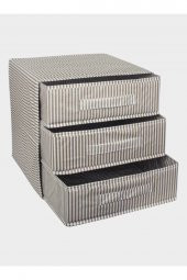 ÜÇ BÖLMELİ ÇEKMECE 32x32x32 cm KAHVE - 1