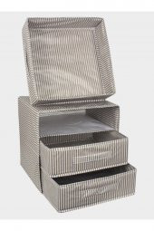 ÜÇ BÖLMELİ ÇEKMECE 32x32x32 cm KAHVE - 2