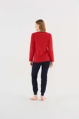 U.s Polo Assn 16840 Kadın Uzun Kol Yazı Baskılı Pijama Takım - 3