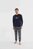 U.s Polo Assn 18634 Erkek Yuvarlak Yaka Uzun Kollu Pijama Takımı - 1