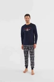 U.s Polo Assn 18634 Erkek Yuvarlak Yaka Uzun Kollu Pijama Takımı - 1