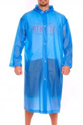 Kadın Erkek Yağmurluk Kapüşonlu Çıtçıtlı Eva Mavi Yağmurluk - 1