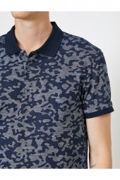 KOTON Erkek Lacivert Polo Yaka T-Shirt - 5