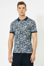 KOTON Erkek Lacivert Polo Yaka T-Shirt - 8