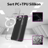 Coofbe iPhone 14 Pro 6.1inç Sert Silikon Kılıf, Darbe Emici, Kamera Koruyucu Magsafe Uyumlu Kılıf - 5