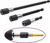 Hızlı Vidalama Adaptörü Bit Vidalama Uzatma Aparatı Manyetik Altıgen 1/4 Hex Bits Şaftlı 3 Parça - 1