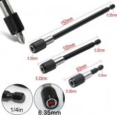 Hızlı Vidalama Adaptörü Bit Vidalama Uzatma Aparatı Manyetik Altıgen 1/4 Hex Bits Şaftlı 3 Parça - 5