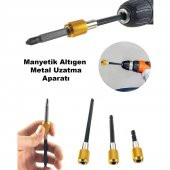 Hızlı Vidalama Adaptörü Bit Vidalama Uzatma Aparatı Manyetik Altıgen 1/4 Hex Bits Şaftlı 3 Parça - 7