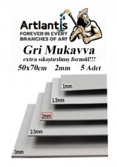 Mukavva Gri 2 mm 50x70 cm 5 Adet Sert Karton Ekstra Sıkıştırılmış 50*70 Mukavva Gri Renkli 2mm 5 Adet - 1