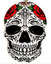 Siyah Gözlü Kuru Kafa Füzyon Cam Duvar Süsü thumbnail 1