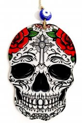 Siyah Gözlü Kuru Kafa Füzyon Cam Duvar Süsü thumbnail 2