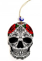 Siyah Gözlü Kuru Kafa Füzyon Cam Duvar Süsü thumbnail 3