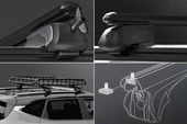 Mercedes GLA Bold Bar V2 Ara Atkı Gri 2 Parça 120cm 2014-2018 Arası - 6