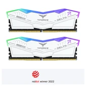 Team T-Force DELTA RGB White 32GB 2x16GB 6400Mhz DDR5 Gaming Ram CL40 (FF4D532G6400HC40BDC01) - 6