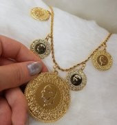Gerçek Altın Görünümlü Beşibir Yerde 1. Kalite imitasyon Kolye (Halat Zincirli) thumbnail 1