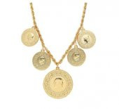 Gerçek Altın Görünümlü Beşibir Yerde 1. Kalite imitasyon Kolye (Halat Zincirli) thumbnail 1