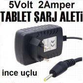Tablet Pc Şarj Adaptörü 5 V 2 Amper İnce Uçlu - 1