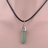 Doğal Aventurin Yeşim Taşı Erkek& Kadın Kolye (Deri Zincir ) thumbnail 1
