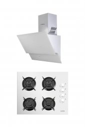 Kumtel Ko-40 Tahdf - Da6-835 Beyaz Cam Ankastre Set - 1