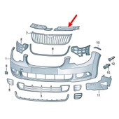 Skoda Superb 2009-2013 Ön Panjur Panel Sol Üst Kapağı 3T0807081 thumbnail 3