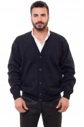 Erkek Çelik Örgü Düğmeli Hırka - 2