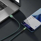 Mcdodo CA-7961 Typec Led Işıklı Hızlı Data Şarj Kablo 3A 1Mt-Yeşil thumbnail 3