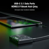 Coofbe 4K 120Fps Canlı Yayın Görüntü Aktarım Adaptörü, 10Gbps Type C Data ve Şarj Adaptörü,DC 5V - 6