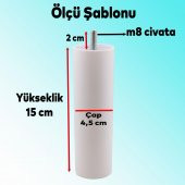 Gizli Mobilya Kanepe Sehpa TV Ünitesi Koltuk Orta Destek Ayağı 15 cm Beyaz Baza Ayak - 2
