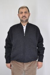 Erkek Gri Hakim Yaka Omuz Astarlı Hırka - 3