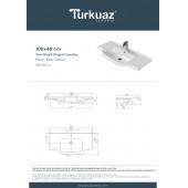 CERASTYLE TURKUAZ YENI KLASİK ETAJERLİ LAVABO 100x48 CM - 5
