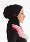 Tesettür Deniz Bonesi - Pembe Logo Nakışlı - 2