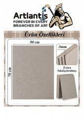 Mukavva Gri 3 mm 50x70 cm 10 Adet Sert Karton Ekstra Sıkıştırılmış 50*70 Mukavva Gri Renkli 10 Adet - 2