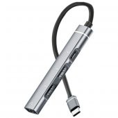 Coofbe 4in1 Type C Çoğaltıcı Çevirici HUB, 2x USB, 1x Type C ve 1x 3.5MM Girişli Adaptör - 1